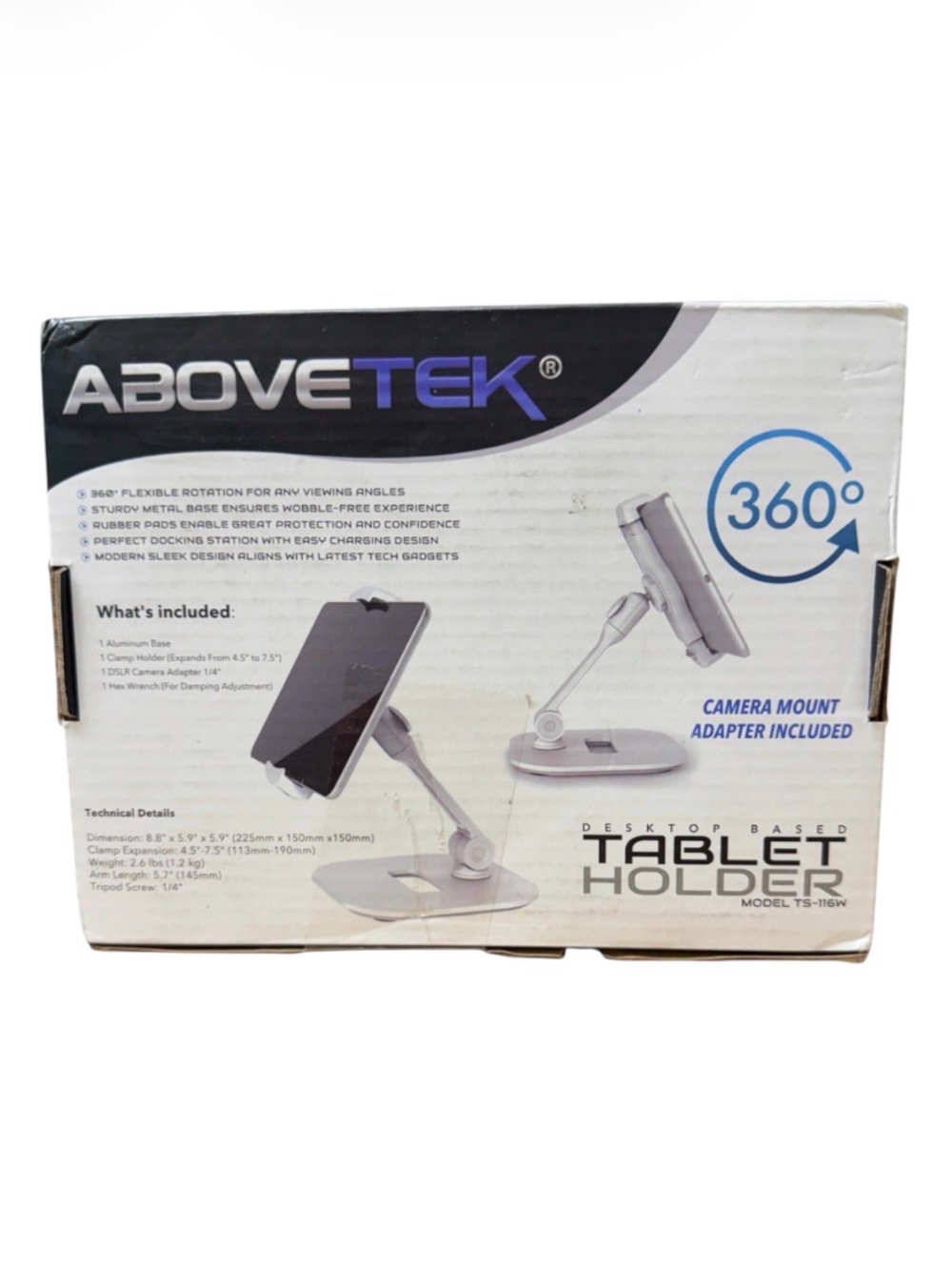 Silver Tablet Holder – Desktop Adjustable Stand